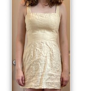 Reformation Yellow Linen Mini Dress